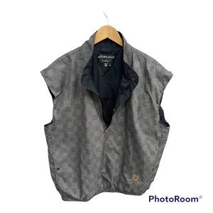 FootJoy By DryJoys Mens Golf Rain Vest Gray 1/2 Zip Snap Lined XL